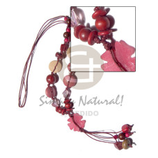 asstd. 20mm wood beads with tassled 30mm