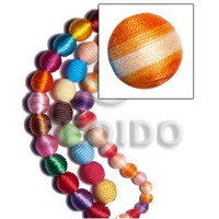 20mm natural white round wood beads wrapped