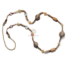 golden yellow glass beads with wrapped round