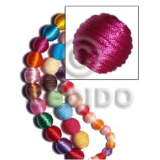 20mm natural white round wood beads wrapped