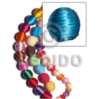 20mm natural white round wood beads wrapped