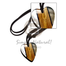 black leather thong with heart pendant 