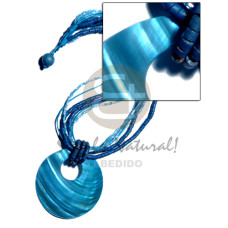45mm round kabibe shell pendant on 2