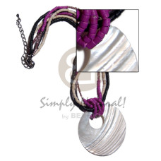 45mm round natural kabibe shell pendant on