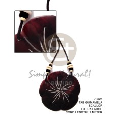 leather thong with 80mm tab gumamela scallop