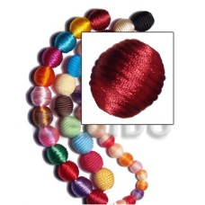 20mm natural white round wood beads wrapped