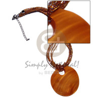 60mm round amber horn with matching 6