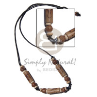 bamboo tube with burning and palmwood beads