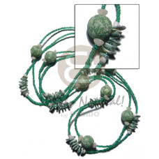 single layer textured painted wood beads with