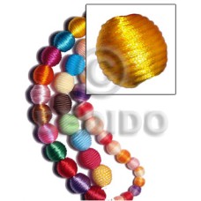 20mm natural white round wood beads wrapped