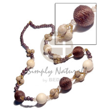 20mm wrapped round wood beads with 8mm