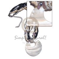 45mm round natural kabibe shell pendant on