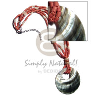 45mm round blacklip shell pendant on 2