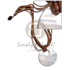 45mm round natural kabibe shell pendant on