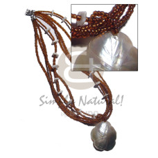 4 layers amber glass beads with 45mm