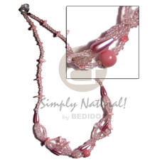 pink glass beads intertwined glass beads with