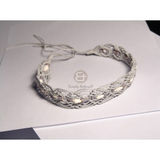 wax cord macrame choker with nassa coco heishe