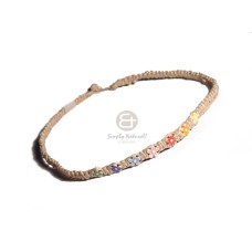 abaca macrame choker with floral accent