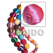 20mm natural white round wood beads wrapped