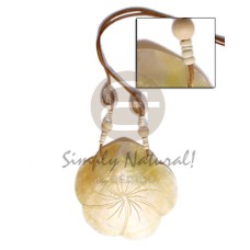 leather thong with 80mm mother of pearl shell (MOP) scallop