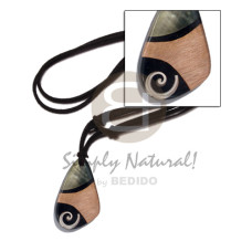 black leather thong with uneven teardrop pendant