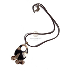 brown leather thong with 50mmx40mm teardrop brownlip