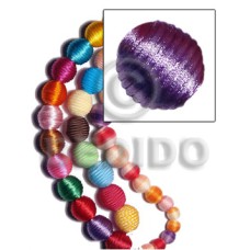 20mm natural white round wood beads wrapped