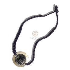 black satin cord flat braided macrame choker