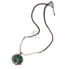 sliced shell pendant with crushed limestones filling