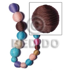 25mm natural white round wood beads wrapped