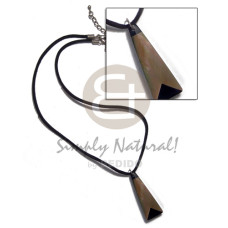black leather thong with mother of pearl shell (MOP) cross pendant