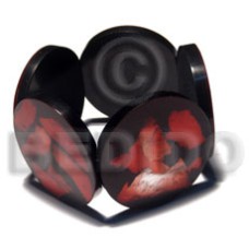 50mm round black resin red