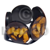 50mm round black resin orange