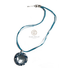 laminated mother of pearl shell (MOP) in 40mm navy blue resin