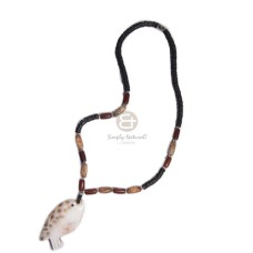 4 5mm black coco heishe with wood tube