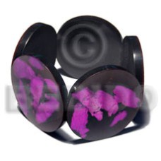 50mm round black resin lavender