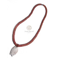 graduated coco heishe with cowrie tiger shel