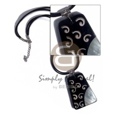 2 rows black leather thongi with 60mmx45mm