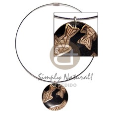 coated black cable wire neckline with glossy