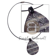 coated black cable wire neckline with handpainted
