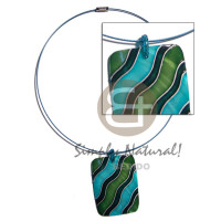 coated blue cable wire neckline with handpainted