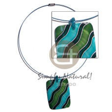 coated blue cable wire neckline with handpainted