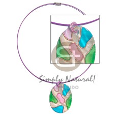 coated violet cable wire neckline with handpainted