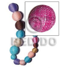15mm natural white round wood beads wrapped