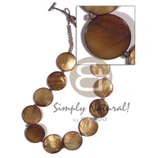 28mm round laminated golden amber kabibe shell
