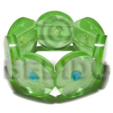 30mm round lime green clear resin