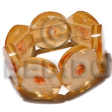 30mm round bright orange clear resin