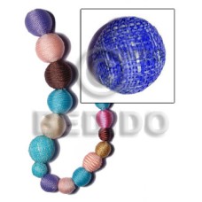 20mm natural white round wood beads wrapped