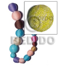 10mm natural white round wood beads wrapped