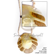 80 mm mother of pearl shell (MOP) scallop with brown skin